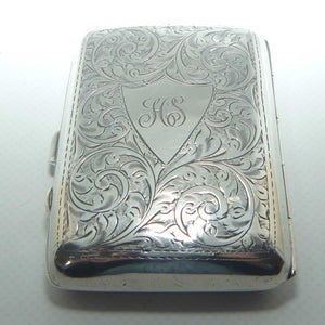 Nicely decorated Sterling Silver cigarette case | Birmingham 1915