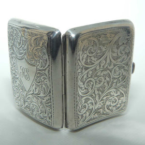 Nicely decorated Sterling Silver cigarette case | Birmingham 1915