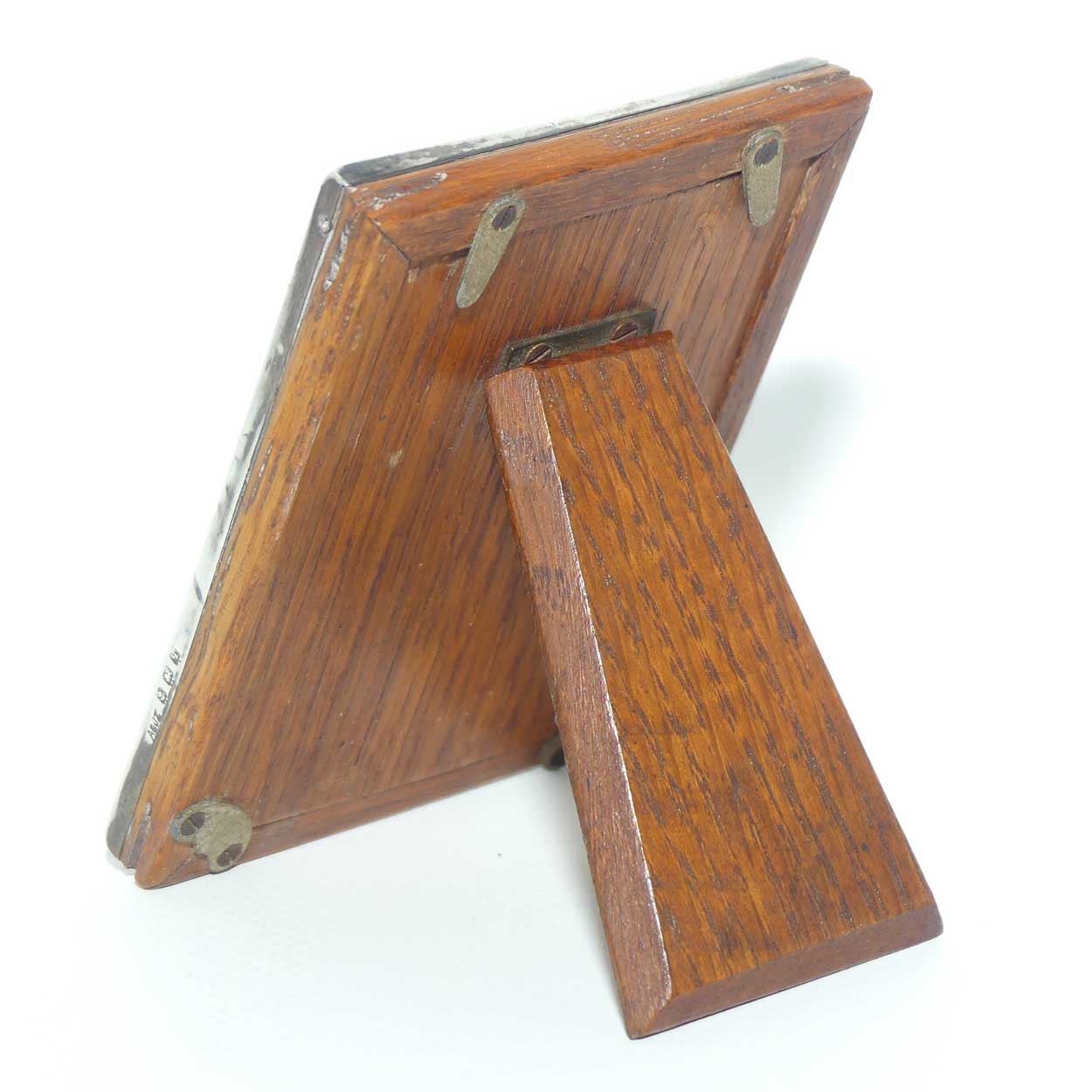 Edwardian era Sterling Silver on Oak small picture frame | Birmingham 1915