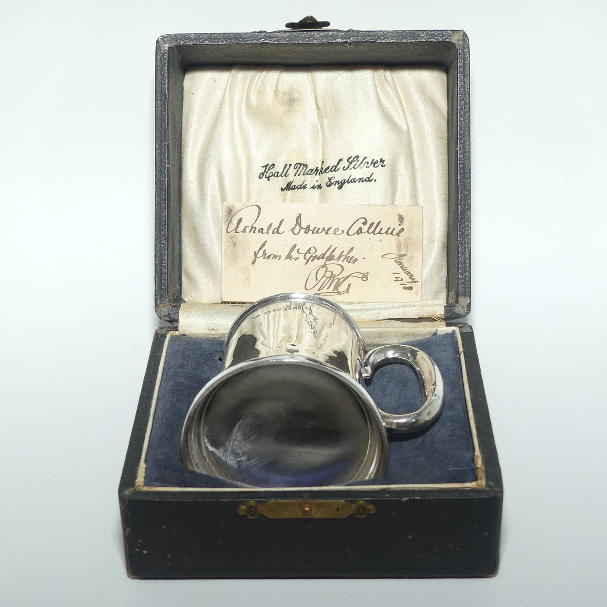 Sterling Silver Christening mug in original box | Birmingham 1916 | 60.77gms