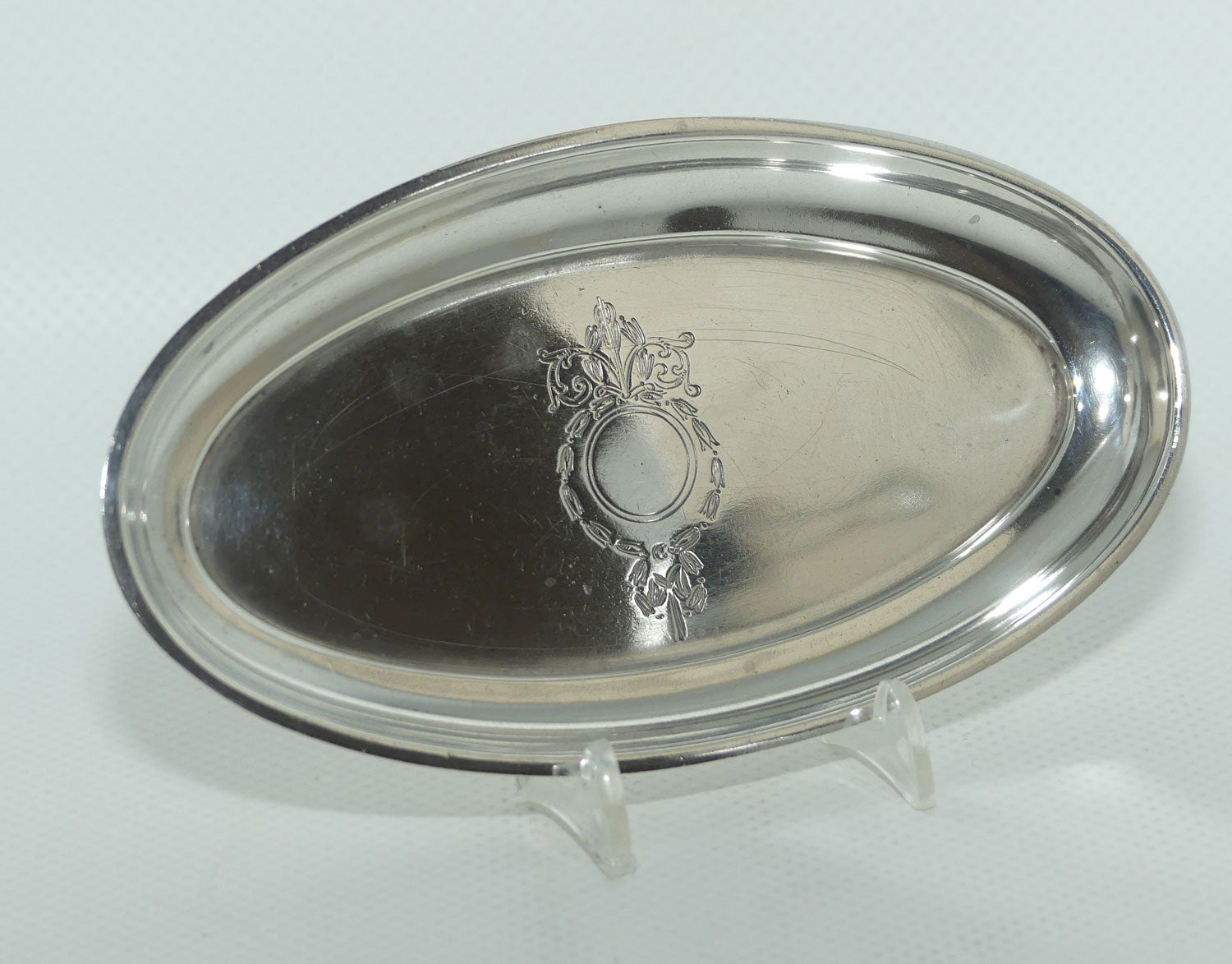 Neoclassical design Sterling Silver oval trinket tray | Birmingham 1916 | Hardy Brothers | 42.9gms