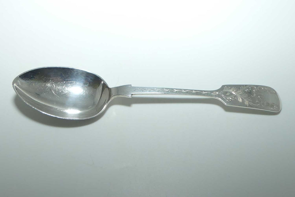 post Edwardian era Sterling Silver spoon | Stunning Bright Cut decoration | Sheffield 1923