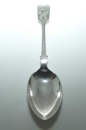 post Edwardian era Sterling Silver spoon | Stunning Bright Cut decoration | Sheffield 1923