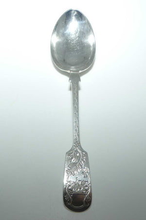 post Edwardian era Sterling Silver spoon | Stunning Bright Cut decoration | Sheffield 1923