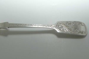 post Edwardian era Sterling Silver spoon | Stunning Bright Cut decoration | Sheffield 1923