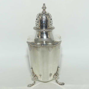 Sterling Silver gadrooned tri foot muffineer | London 1924 | Mappin and Webb