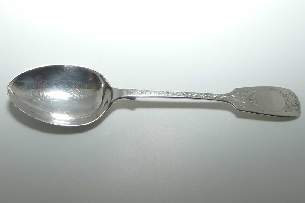 post Edwardian era Sterling Silver spoon | Stunning Bright Cut decoration | Chester 1927