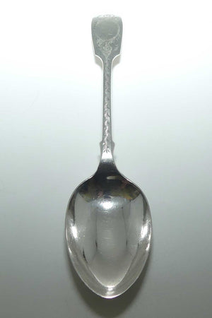 post Edwardian era Sterling Silver spoon | Stunning Bright Cut decoration | Chester 1927