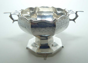 Art Deco Sterling Silver miniature octagonal punch bowl | London 1928