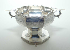 Art Deco Sterling Silver miniature octagonal punch bowl | London 1928