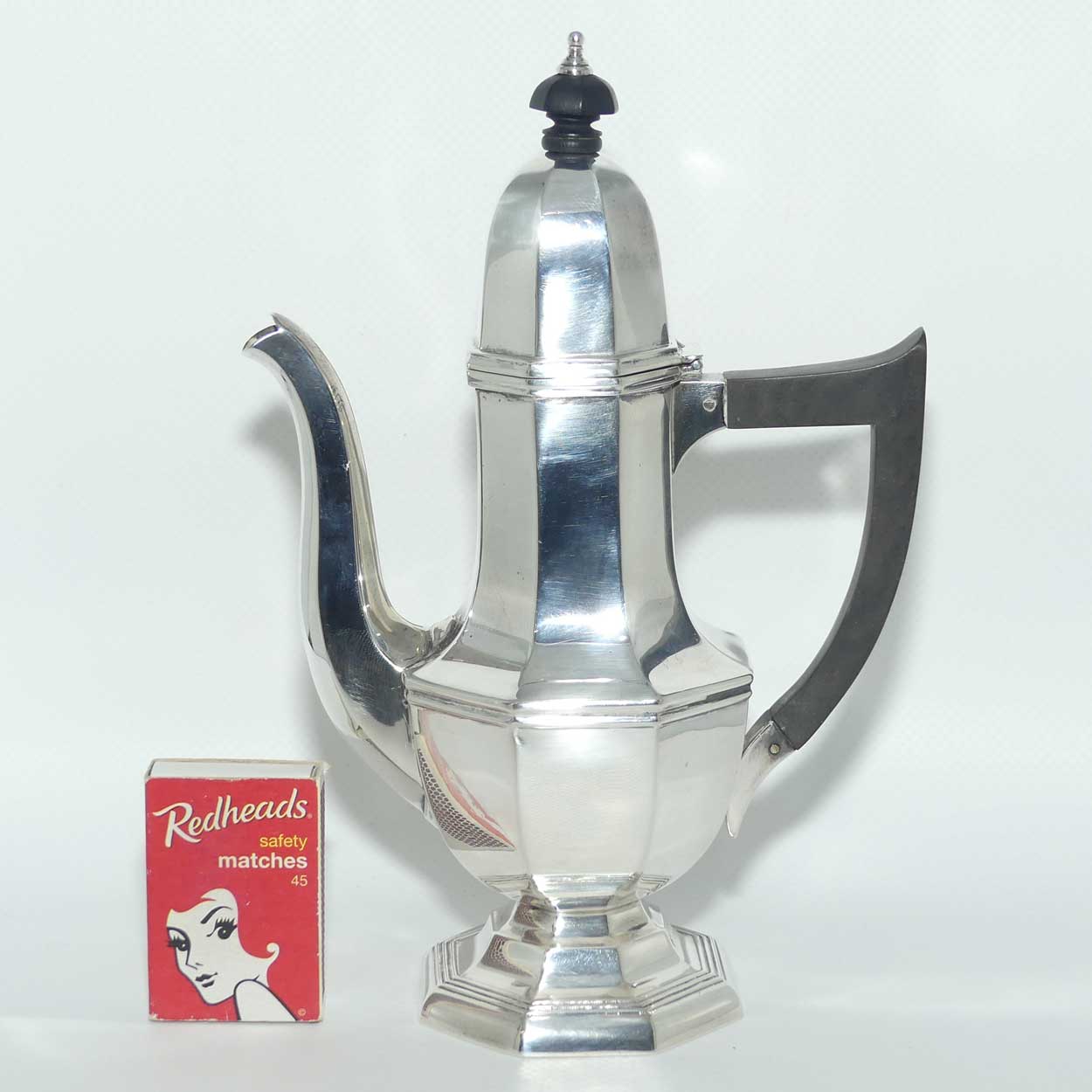 Art Deco Sterling Silver chocolate pot | Birmingham 1930 | W Hutton & Sons Ltd