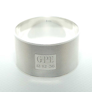 Sterling Silver engine turned napkin ring | Birmingham 1934 | 27.1g