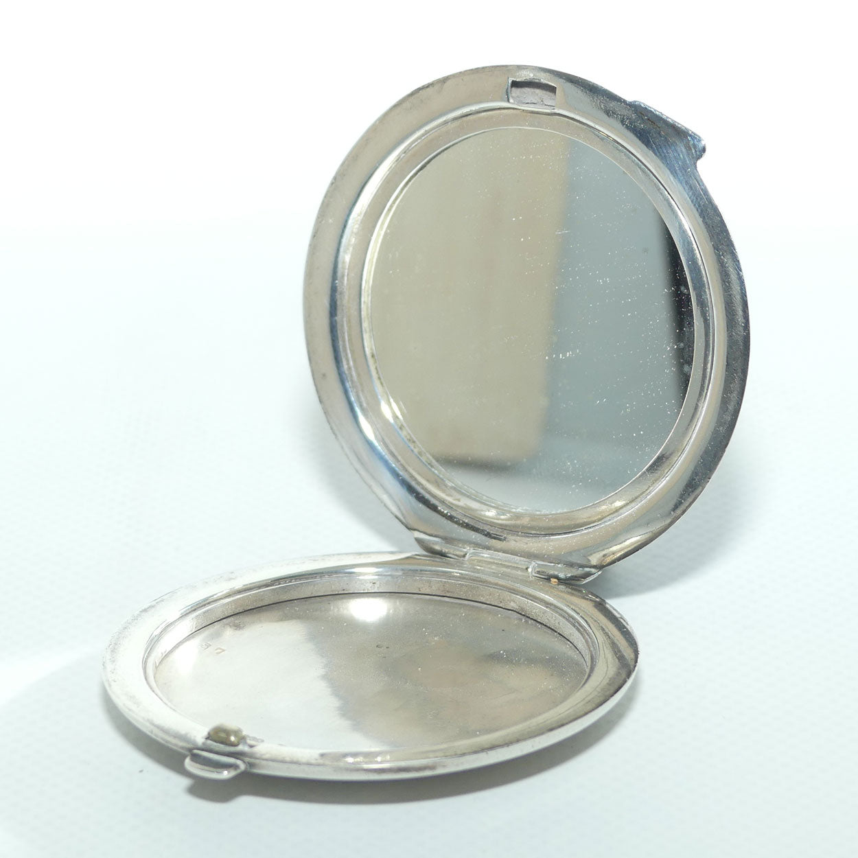 Sterling Silver and Blue Enamel Guilloche Compact | Turner & Simpson Ltd | Birmingham 1945