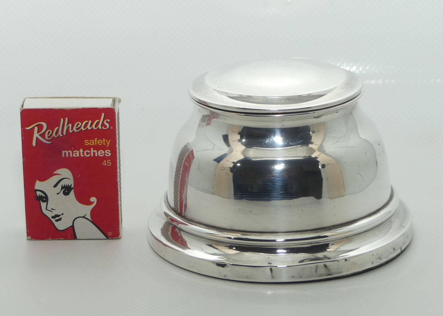 Sterling Silver Capstan style Inkwell | Large Size | Birmingham 1945