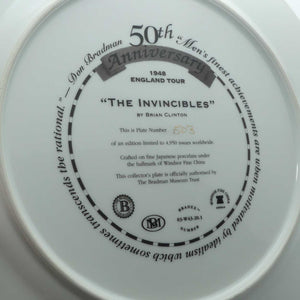 Cricket Memorabilia | 50th Anniversary 1948 England Tour The Invincables plate