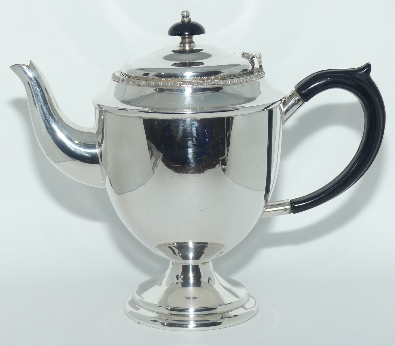 1950 era Silver Plated Tea Pot with Black handle