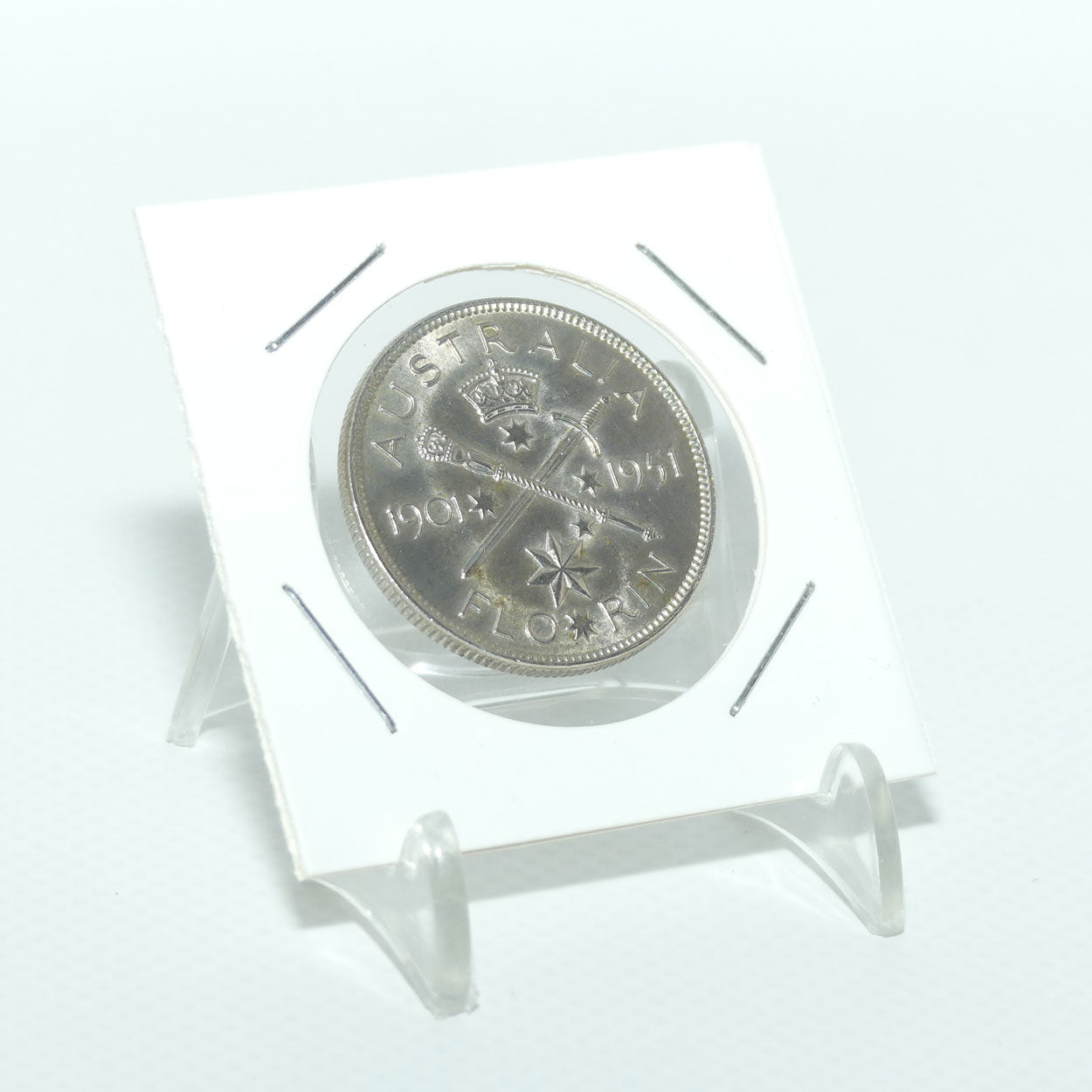 RAM 1951 Geo VI 50 Years of Federation Florin | near UNC