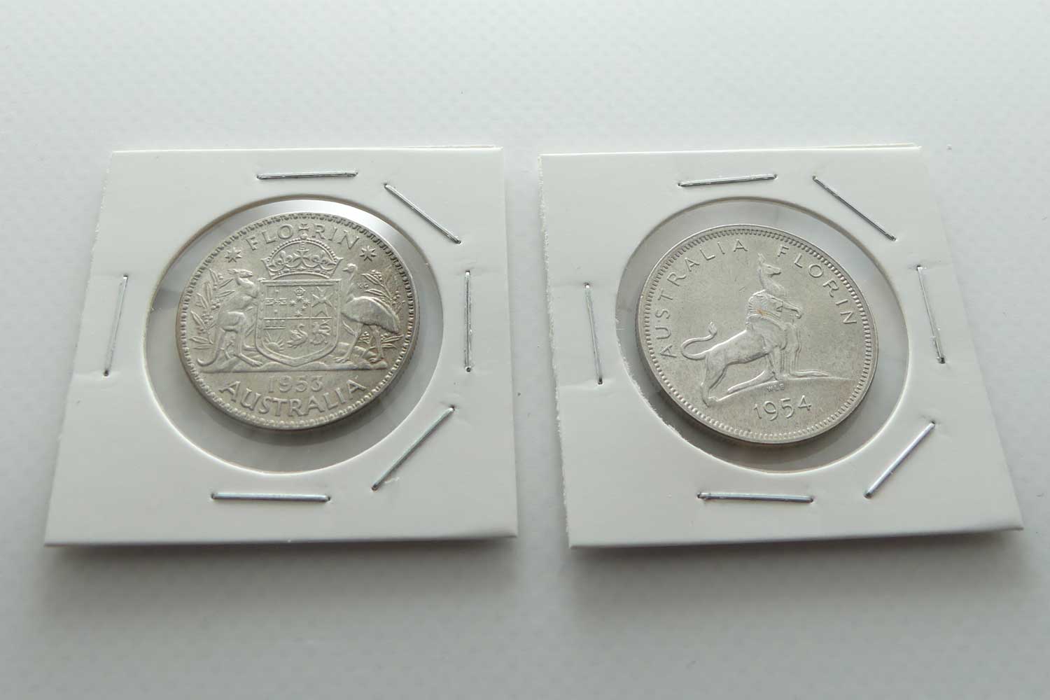 RAM 1953 and 1954 Royal Visit Florin | 2 coins | 50% silver