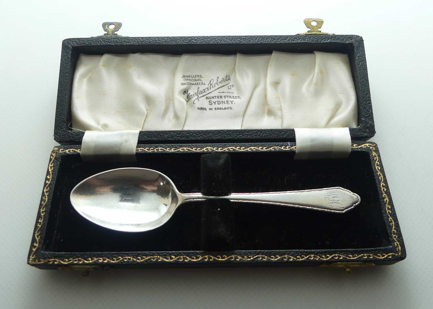 Sterling Silver boxed Christening spoon | Birmingham 1955 | Fairfax & Roberts Ltd