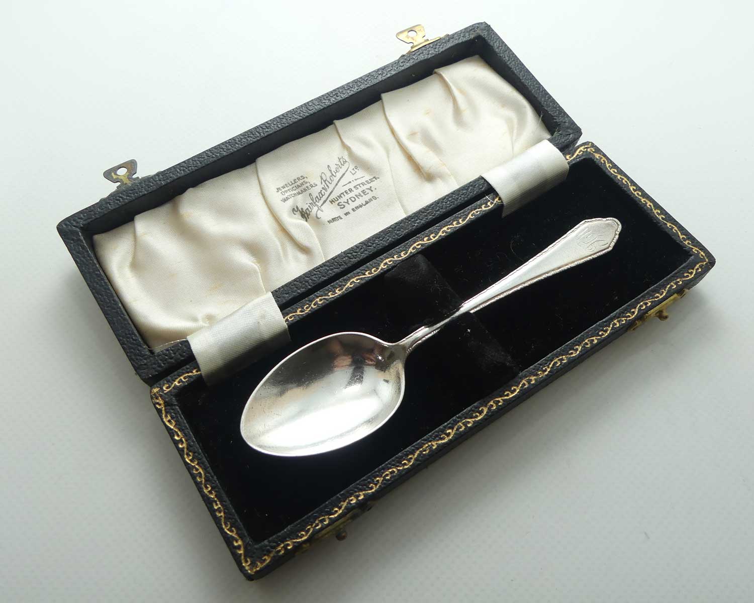 Sterling Silver boxed Christening spoon | Birmingham 1955 | Fairfax & Roberts Ltd