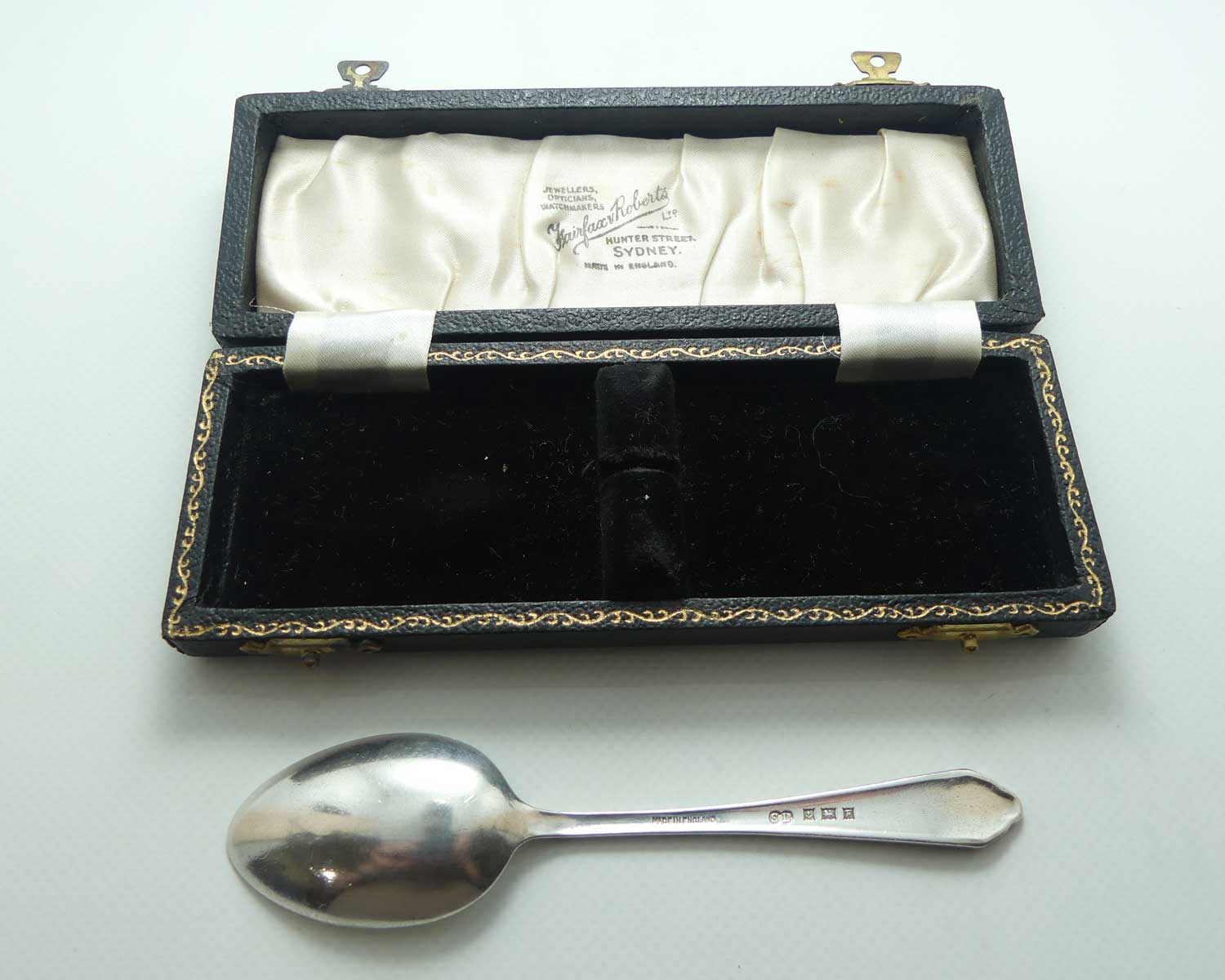 Sterling Silver boxed Christening spoon | Birmingham 1955 | Fairfax & Roberts Ltd