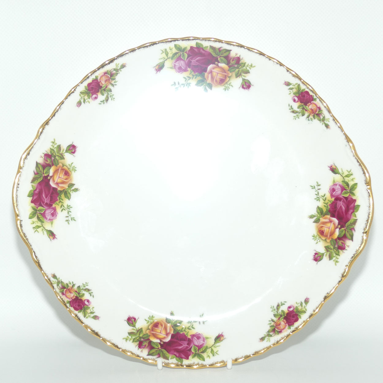 Royal Albert Bone China England Old Country Roses handled cake plate | #1 | © 1962 Royal Albert Ltd backstamp