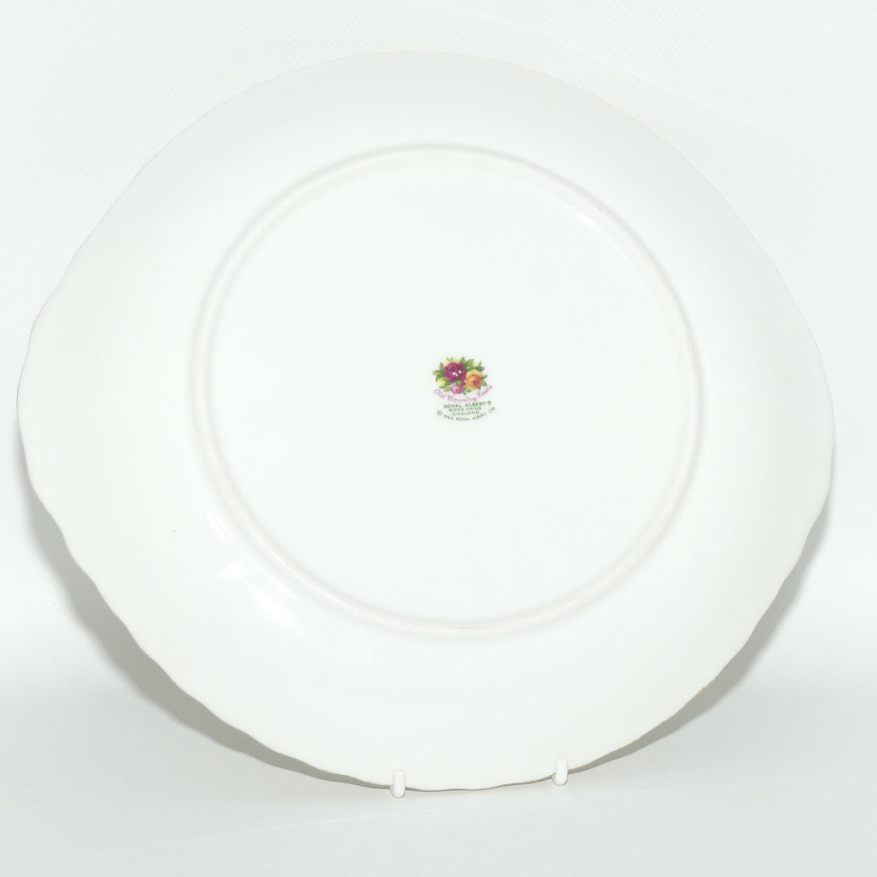Royal Albert Bone China England Old Country Roses handled cake plate | #1 | © 1962 Royal Albert Ltd backstamp