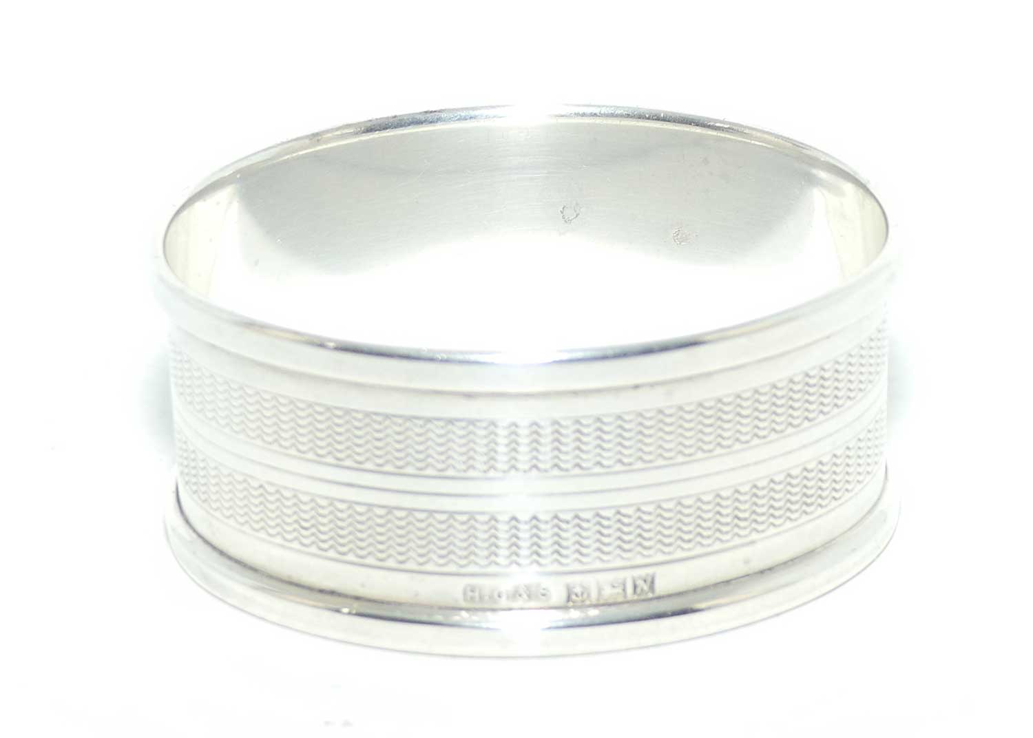 Sterling Silver Engine turned oval serviette or napkin ring | Birmingham 1962 | 13.5gms