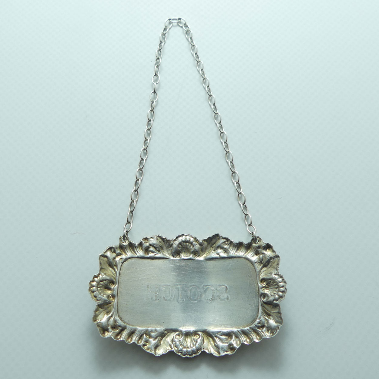 Sterling Silver decanter collar | SCOTCH | London 1973 | 10.7g