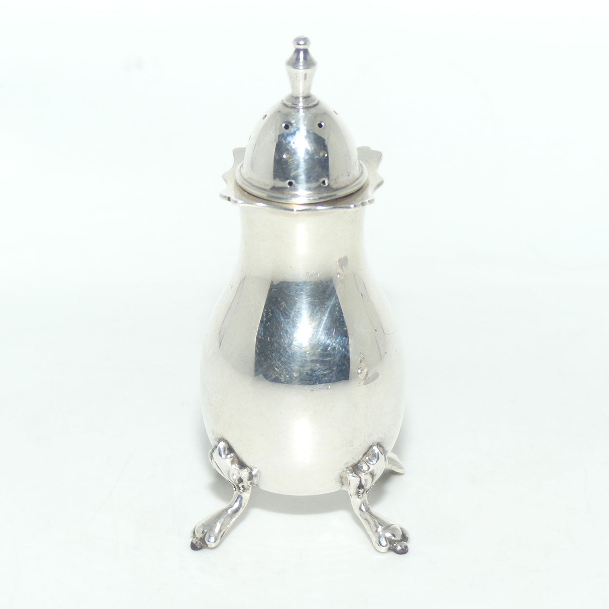 Sterling Silver cruet set with blue glass liners | Birmingham 1976 | Boxed | 150gms