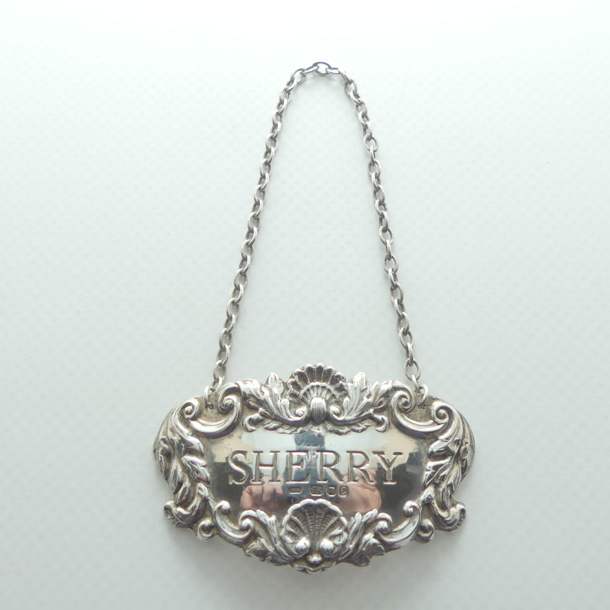 Sterling Silver decanter collar | SHERRY | London 1977 | 10.5g