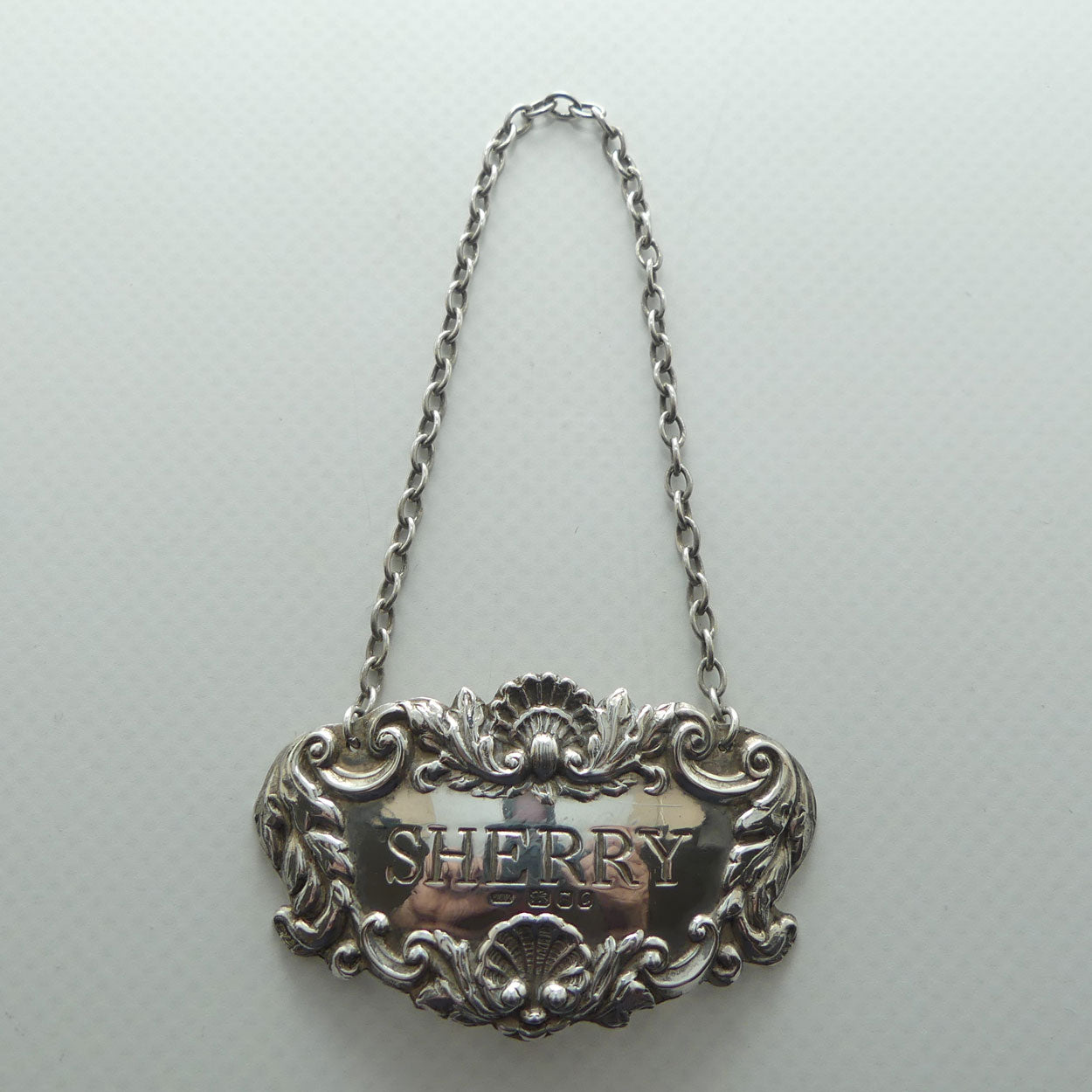 Sterling Silver decanter collar | SHERRY | London 1977 | 10.5g