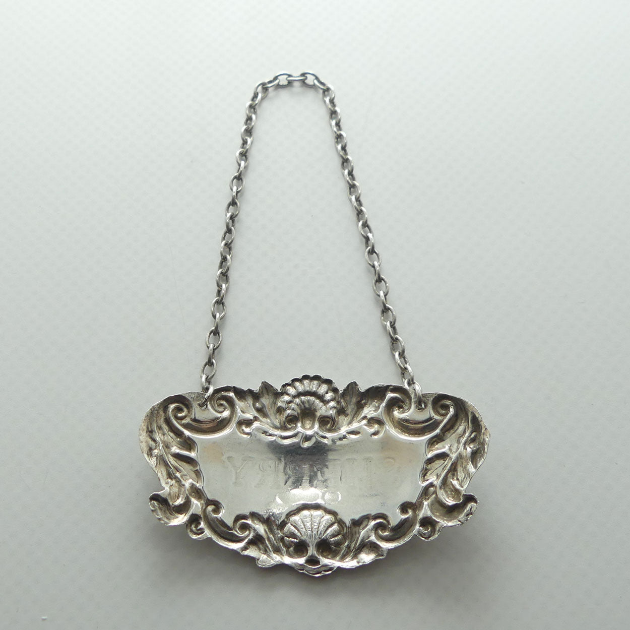 Sterling Silver decanter collar | SHERRY | London 1977 | 10.5g