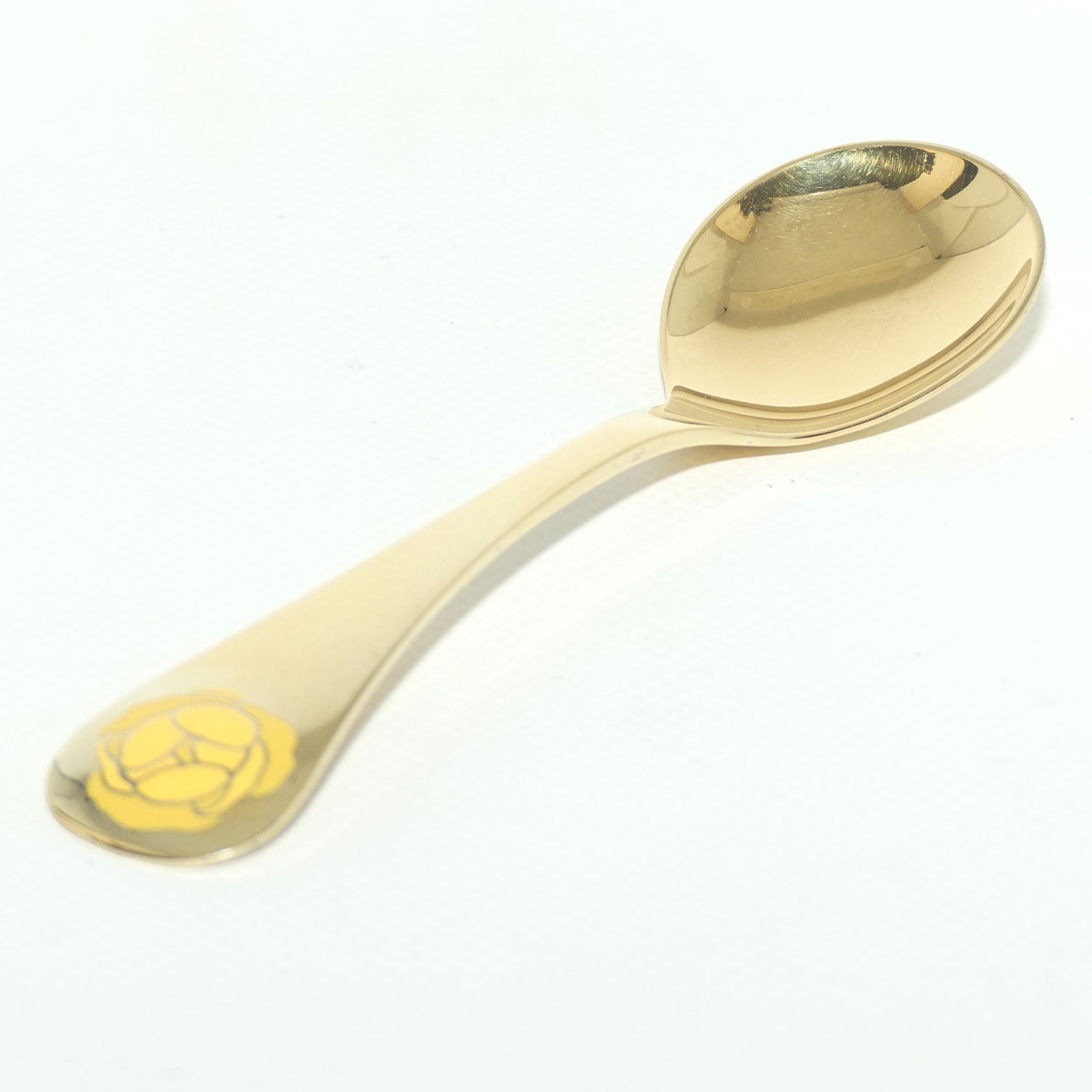 Georg Jensen Sterling Silver and Gold Vermeil Annual Spoon with inset enamel decoration | 1978 Globe Flower | boxed