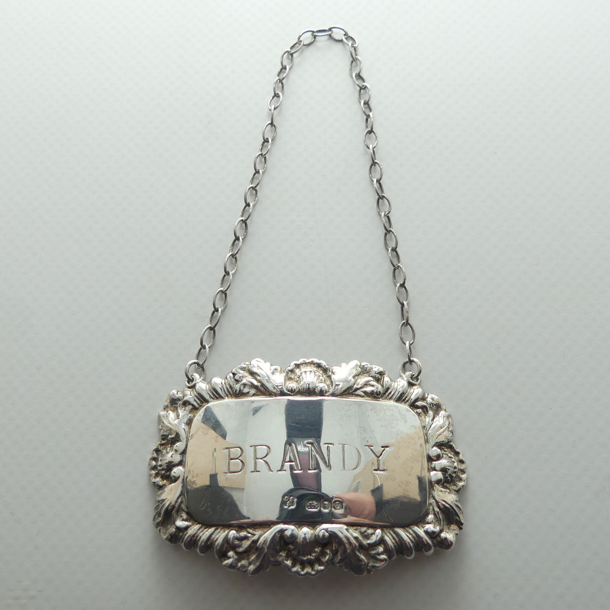 Sterling Silver decanter collar | BRANDY | London 1979 | 13.2g