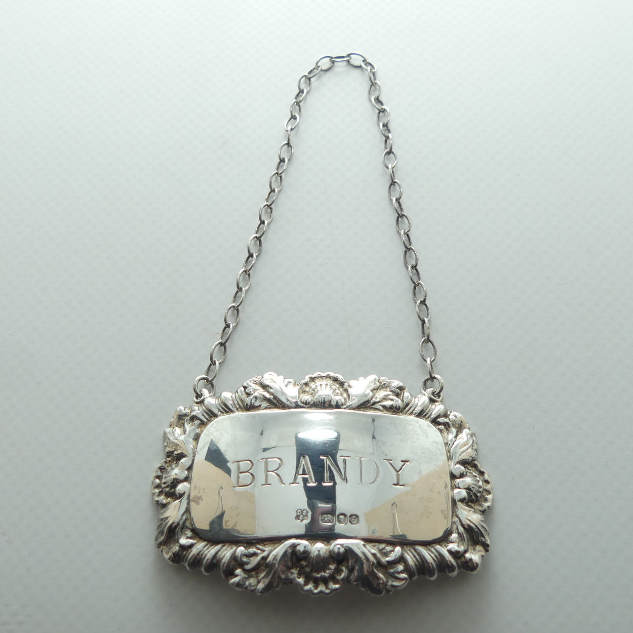 Sterling Silver decanter collar | BRANDY | London 1979 | 13.2g