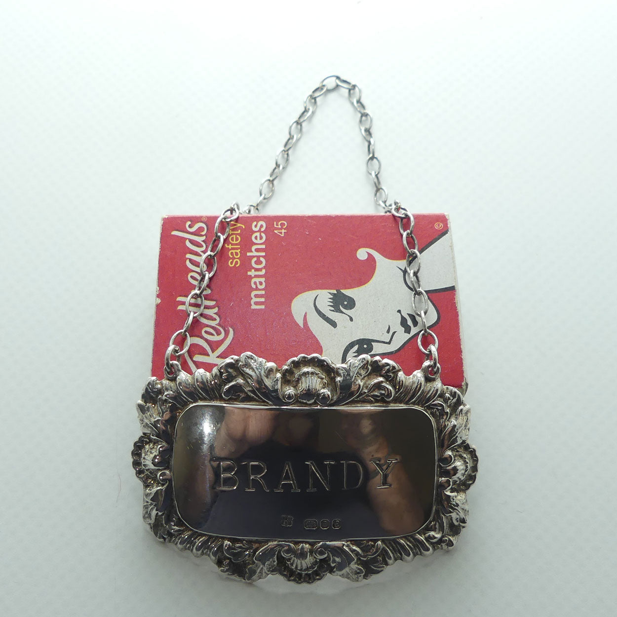 Sterling Silver decanter collar | BRANDY | London 1979 | 13.2g