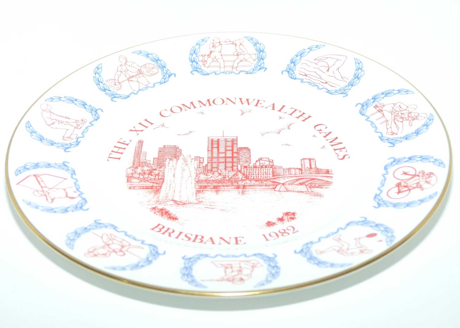 Coalport Commemorative plate | XII Commonwealth Games Brisbane 1982 | boxed