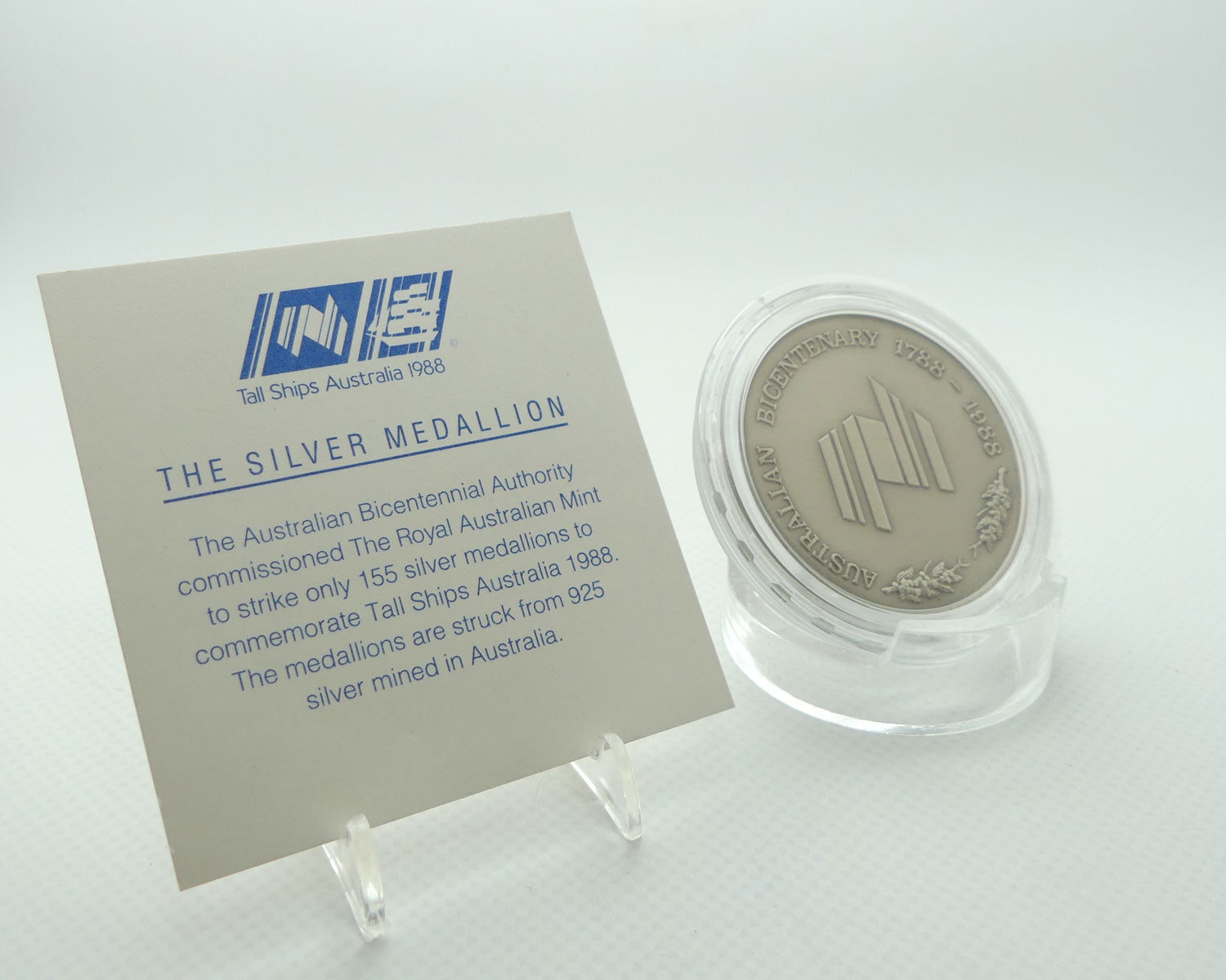 RAM 1988 The Silver Medallion | Australian Bicentenary Tall Ships Australia | presented by Director Tall Ships Australia Day 1988
