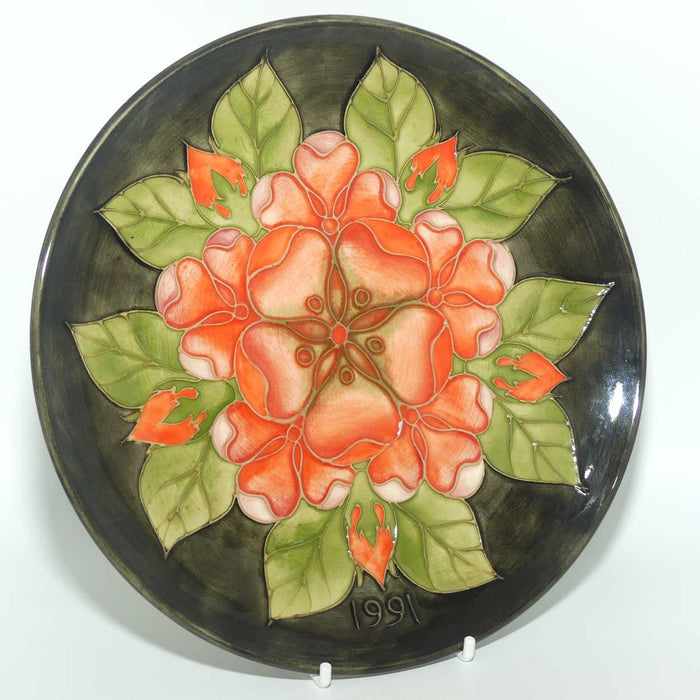 Moorcroft Annual Year plate | 1991 Tudor Rose | Ltd Ed | Boxed