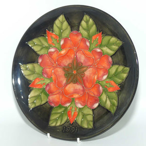 Moorcroft Annual Year plate | 1991 Tudor Rose | Ltd Ed