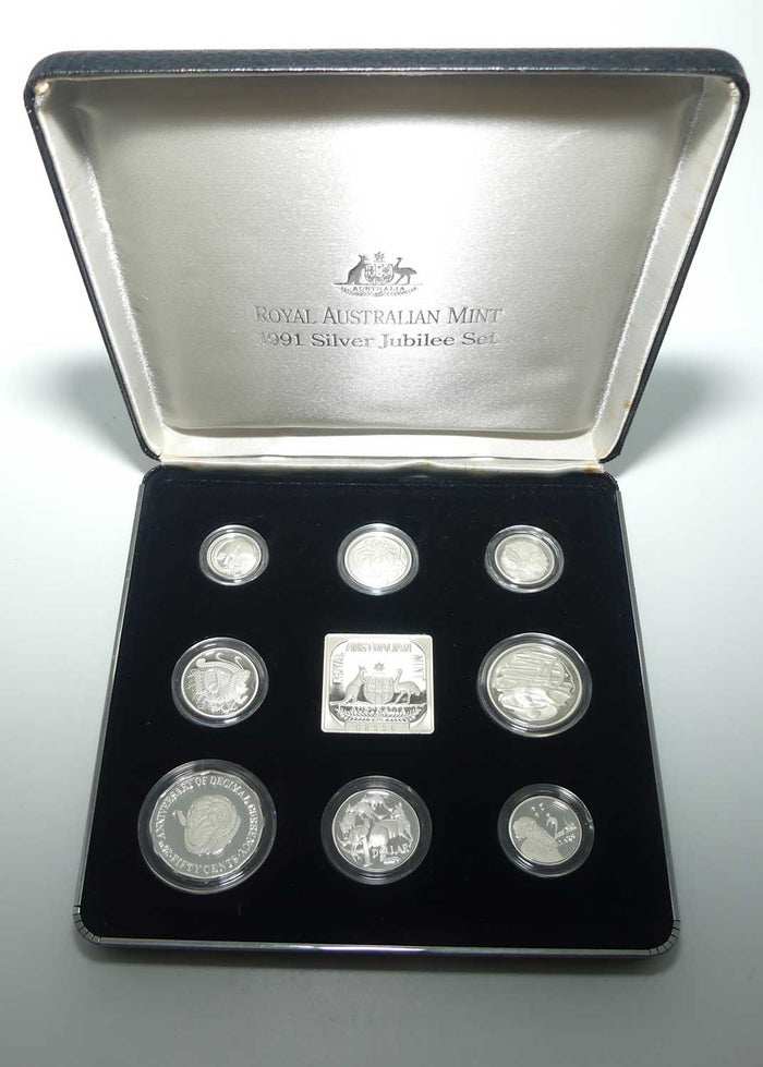 RAM 1991 Proof Masterpieces in Silver | 8 coin Silver Jubilee Decimal Currency Coin Set | Proof Silver