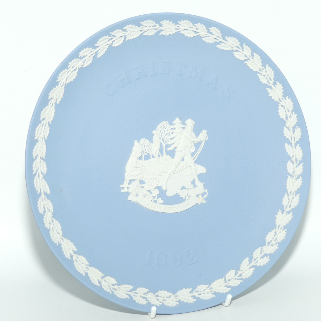 Wedgwood Jasper | Christmas plate | 1992 Merry Christmas