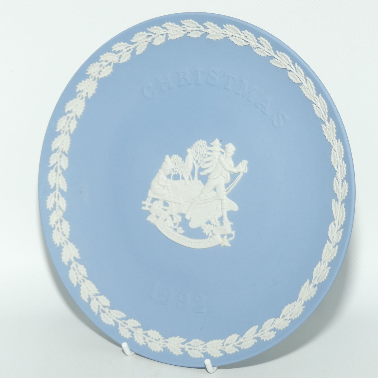 Wedgwood Jasper | Christmas plate | 1992 Merry Christmas