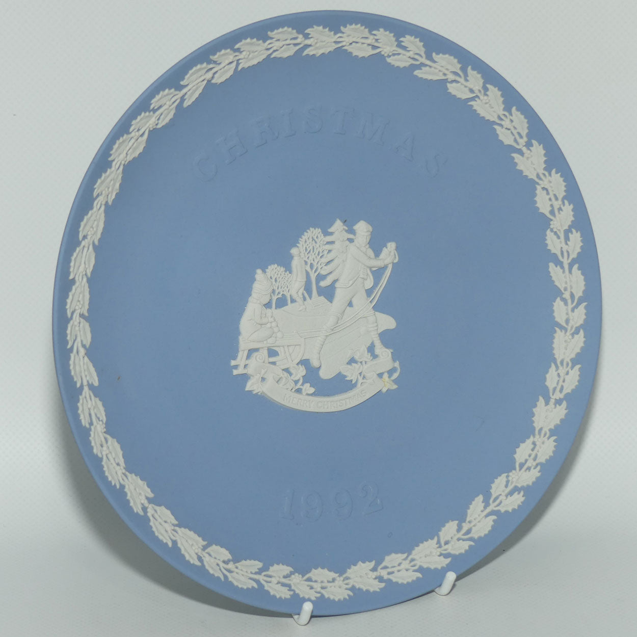 Wedgwood Jasper | Christmas plate | 1992 Merry Christmas