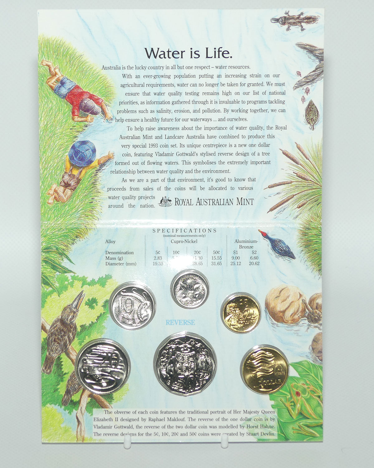 RAM 1993 Uncirculated Coin Set | Water is Life | Featuring Landcare Australia $1 coin