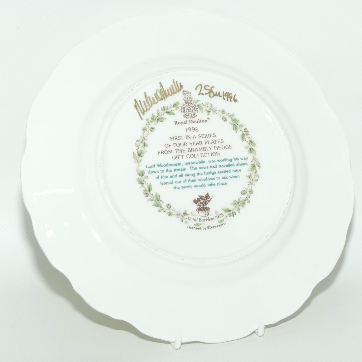 Royal Doulton Brambly Hedge Giftware | Year Plates | 1996 | 20cm | boxed