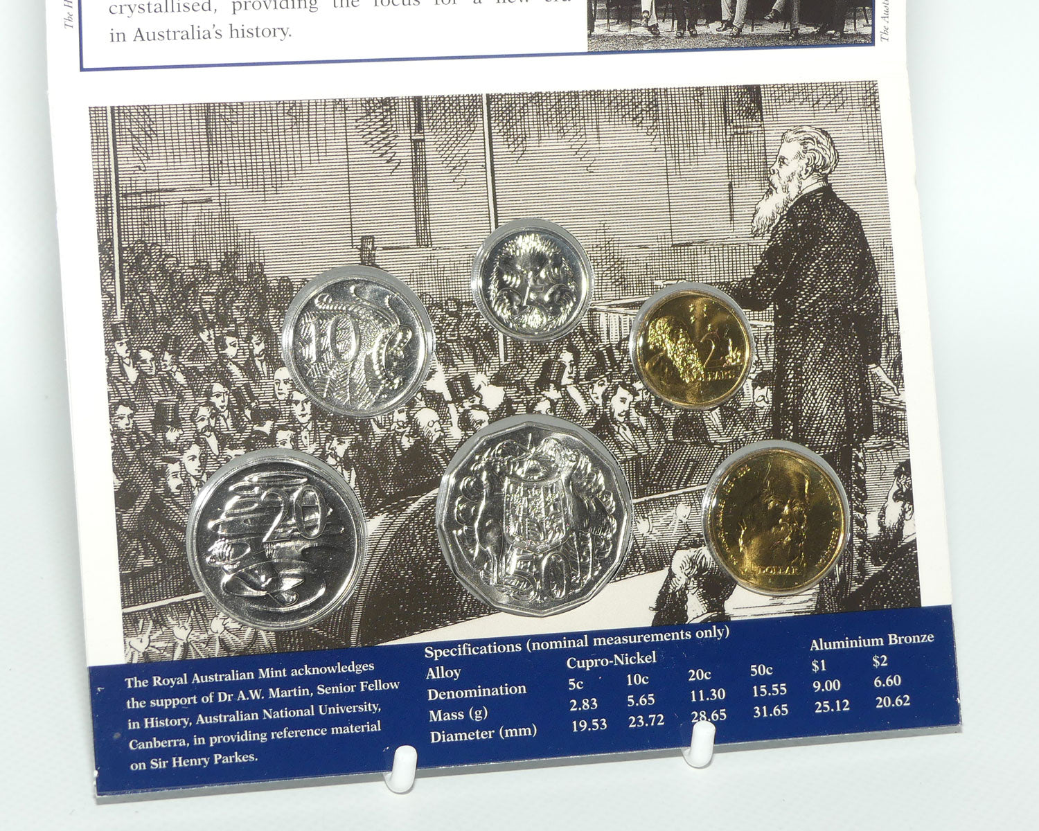 RAM 1996 Uncirculated Coin Set | Featuring Sir Henry Parkes Father of Federation $1 coin