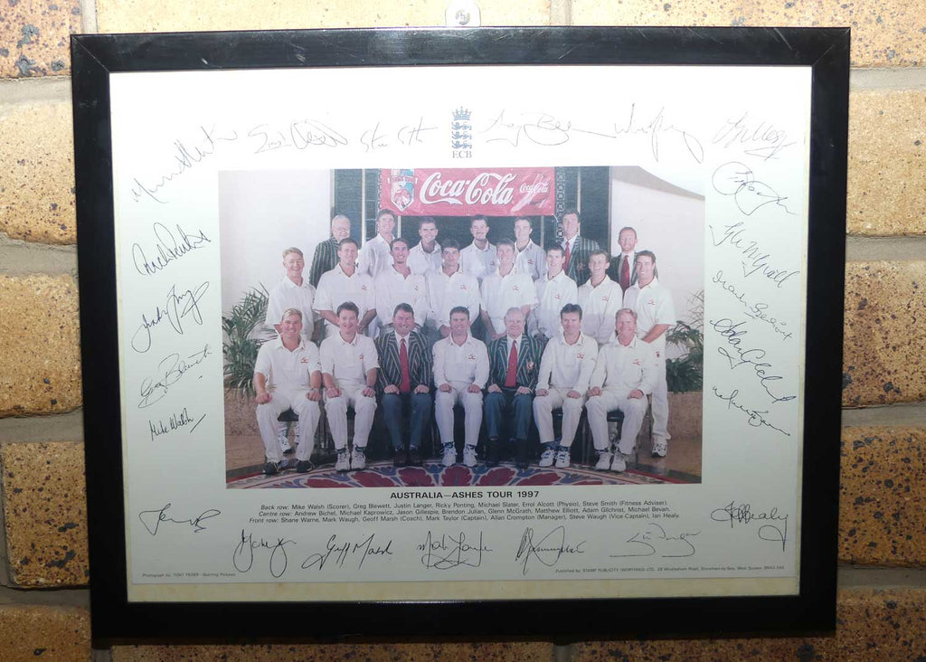 Cricket Memorabilia | Framed 1997 Australian Ashes Tour team