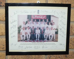 Cricket Memorabilia | Framed 1997 Australian Ashes Tour team